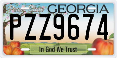 GA license plate PZZ9674