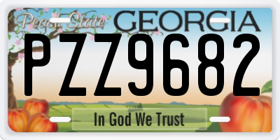 GA license plate PZZ9682