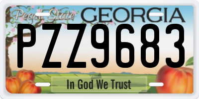 GA license plate PZZ9683