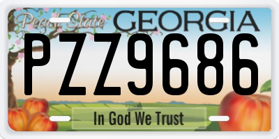 GA license plate PZZ9686