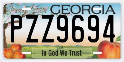 GA license plate PZZ9694