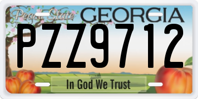 GA license plate PZZ9712