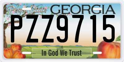 GA license plate PZZ9715