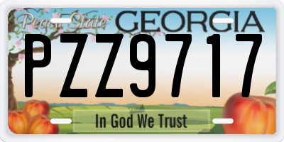 GA license plate PZZ9717