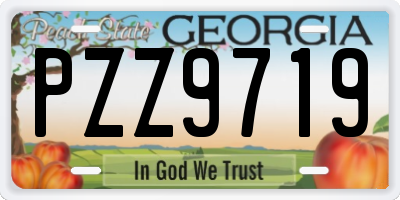GA license plate PZZ9719