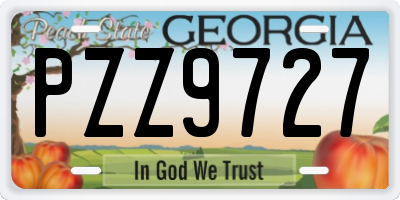 GA license plate PZZ9727