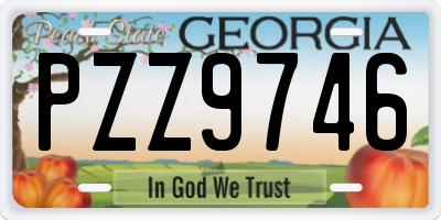 GA license plate PZZ9746