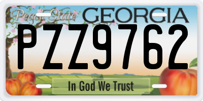 GA license plate PZZ9762