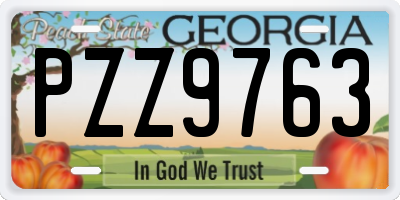 GA license plate PZZ9763