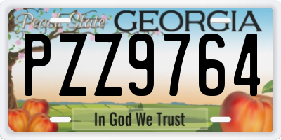 GA license plate PZZ9764