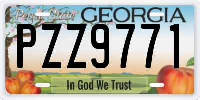 GA license plate PZZ9771