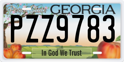 GA license plate PZZ9783