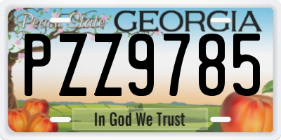 GA license plate PZZ9785