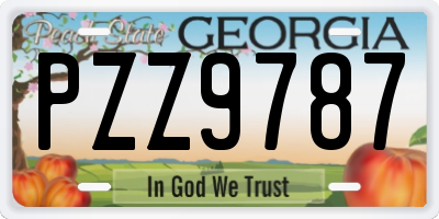 GA license plate PZZ9787