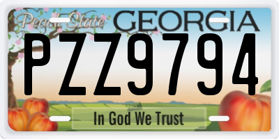 GA license plate PZZ9794