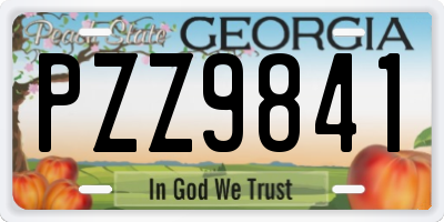 GA license plate PZZ9841