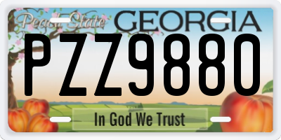GA license plate PZZ9880
