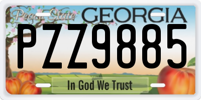 GA license plate PZZ9885