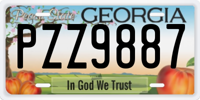 GA license plate PZZ9887