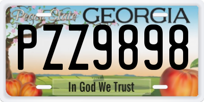 GA license plate PZZ9898