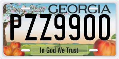 GA license plate PZZ9900