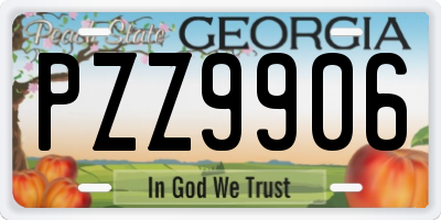 GA license plate PZZ9906
