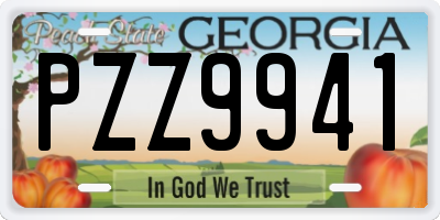 GA license plate PZZ9941