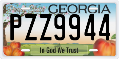GA license plate PZZ9944
