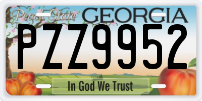 GA license plate PZZ9952