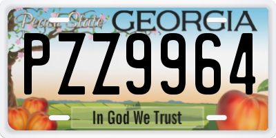 GA license plate PZZ9964