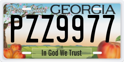 GA license plate PZZ9977