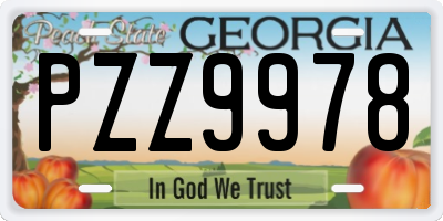 GA license plate PZZ9978