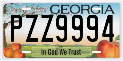 GA license plate PZZ9994