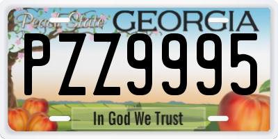 GA license plate PZZ9995