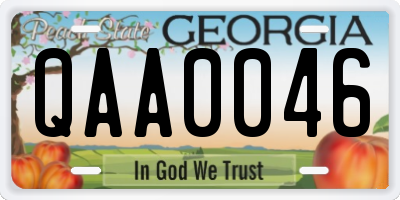 GA license plate QAA0046
