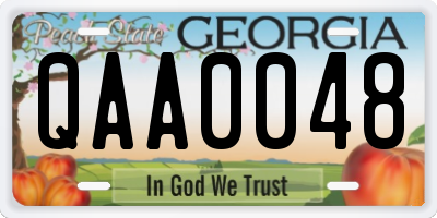 GA license plate QAA0048