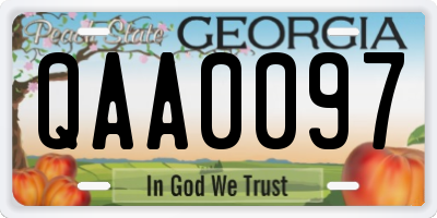GA license plate QAA0097
