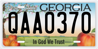 GA license plate QAA0370