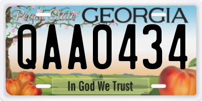 GA license plate QAA0434