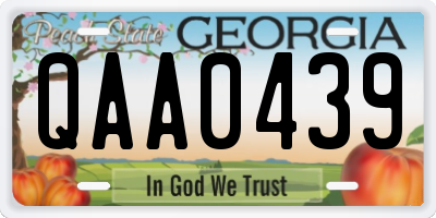 GA license plate QAA0439