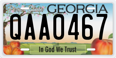 GA license plate QAA0467