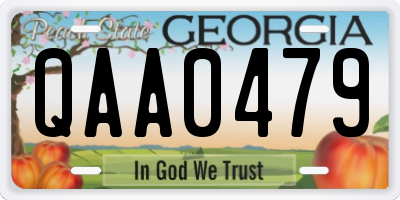 GA license plate QAA0479