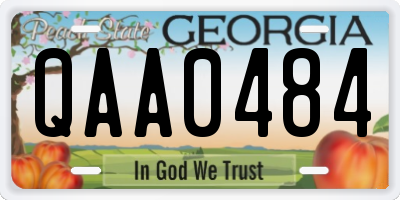 GA license plate QAA0484