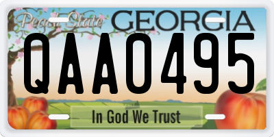 GA license plate QAA0495