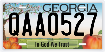 GA license plate QAA0527