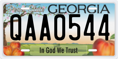 GA license plate QAA0544