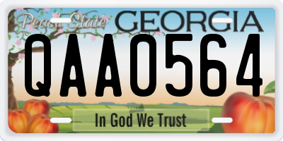 GA license plate QAA0564