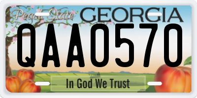 GA license plate QAA0570