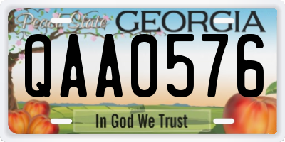 GA license plate QAA0576
