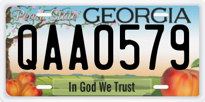 GA license plate QAA0579